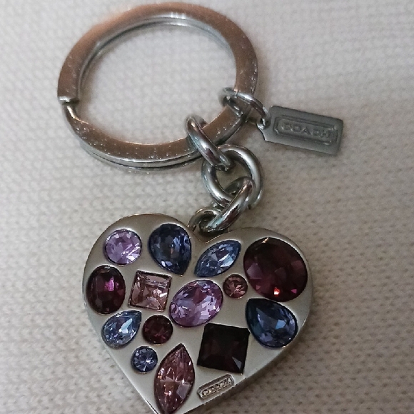Coach Heart Keychain with Purple and Blue Accents - Picture 3 of 3